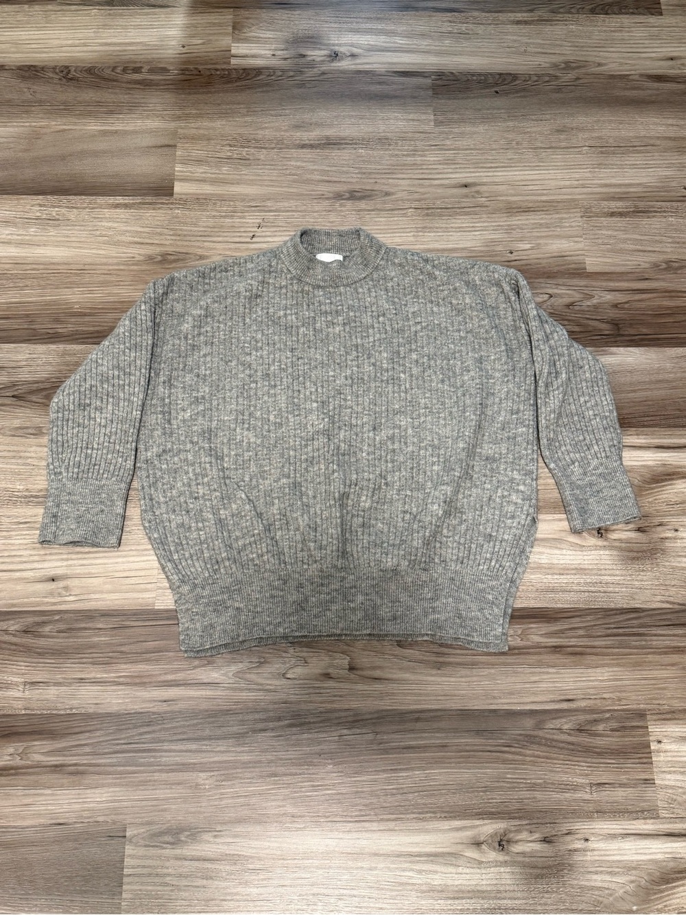 H&M Ribbed Mock Neck Pullover Sweater - Oversized